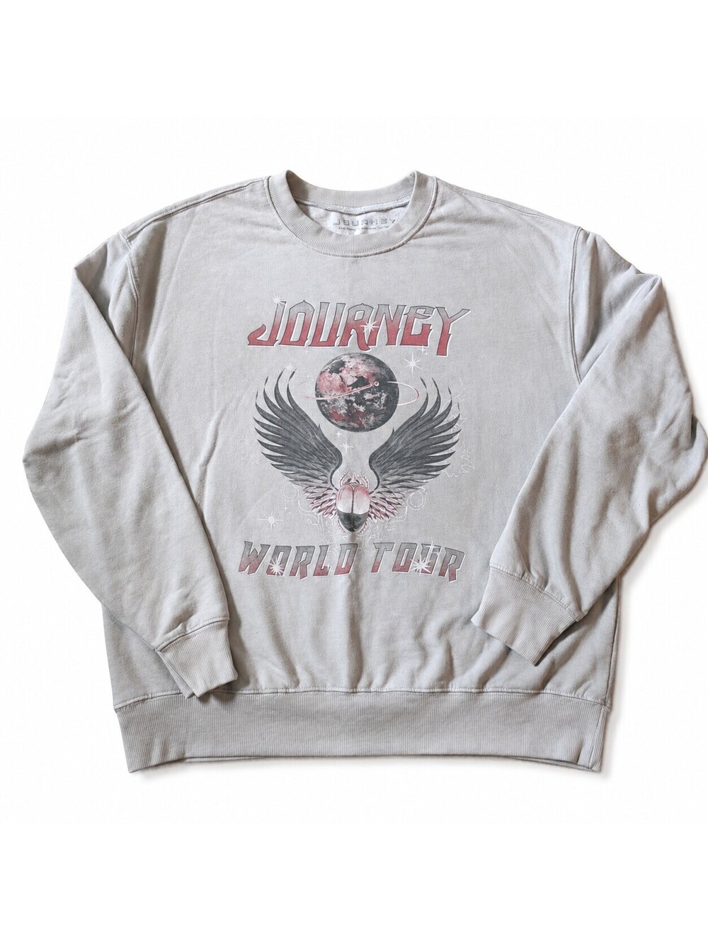 Journey World Tour Graphic Sweatshirt Sz M Retro 80s Hair bands Nostalgic